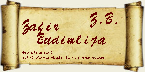 Zafir Budimlija vizit kartica